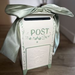 Cream / Sage Wedding Mailbox - Gift Cards / Letters / Cash