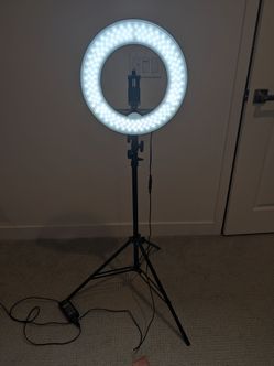 14" LED Ring Light with Stand, Carry Bag & Filters (Needs Plug Adapter)