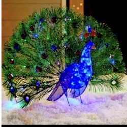 3 ft Twinkling Christmas Peacock