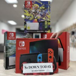 Nintendo Switch V2 Gaming Console Brand New - 5 Dollars Down No Credit Needed 