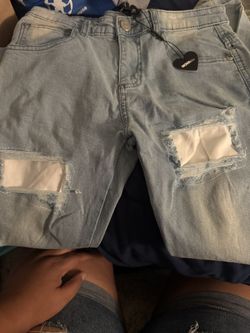 Kids distressed patch jeans