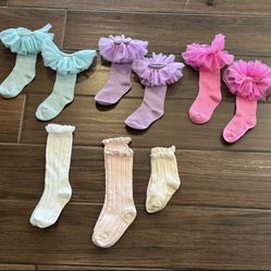 Posh Peanut Tulle Ruffle Knee High Socks size 18-36 months