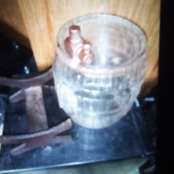 Glass Antique Barrel With Stand 