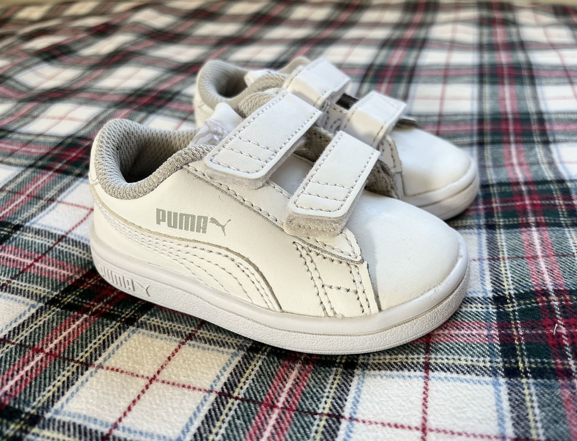 Toddler Puma Smash V2 White Leather Shoes 5C