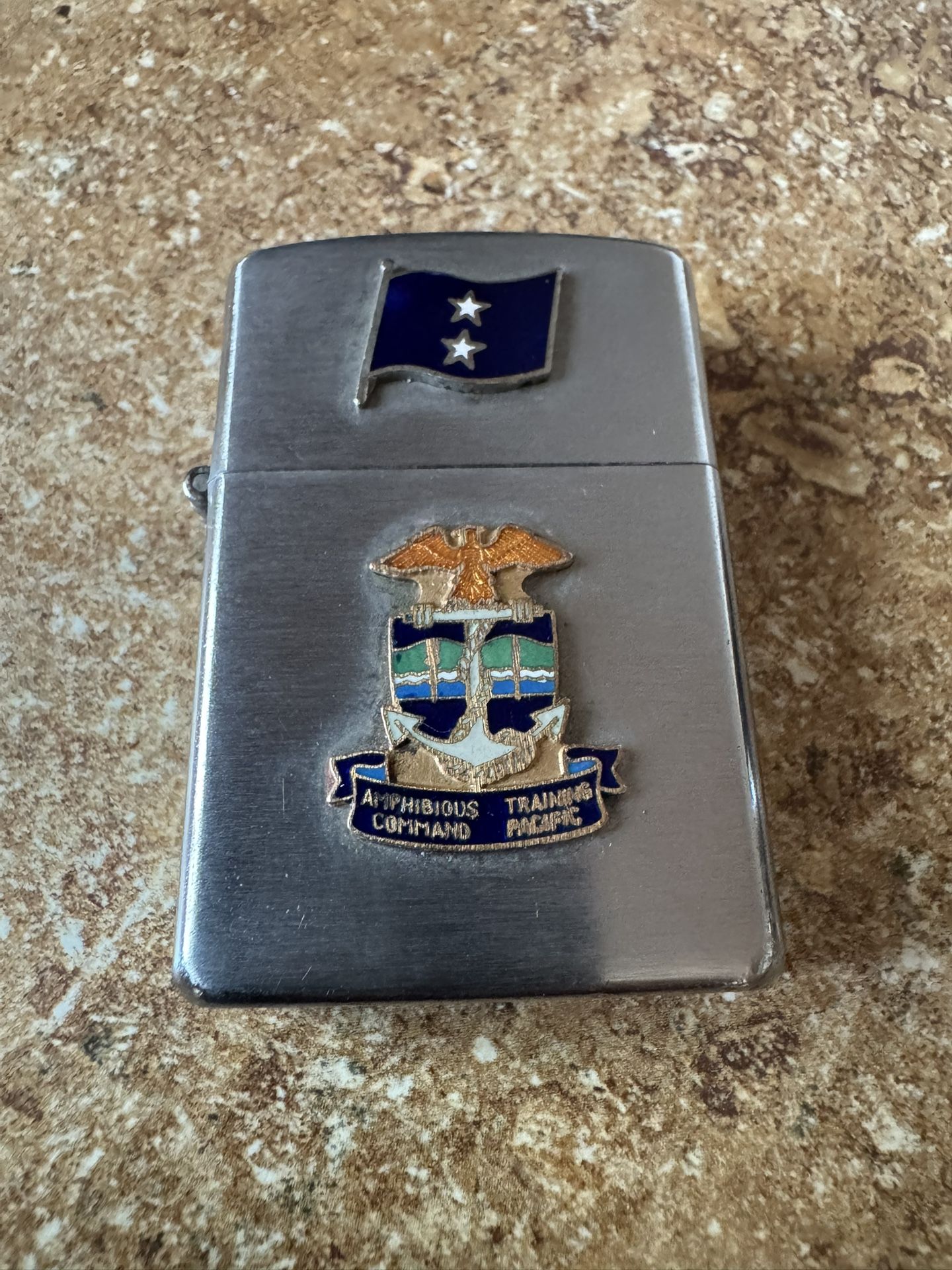 Vintage Amphibious Training Command Pacific Zippo Marksman Japan Mini Lighter