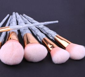 silver glitter makeup brush set