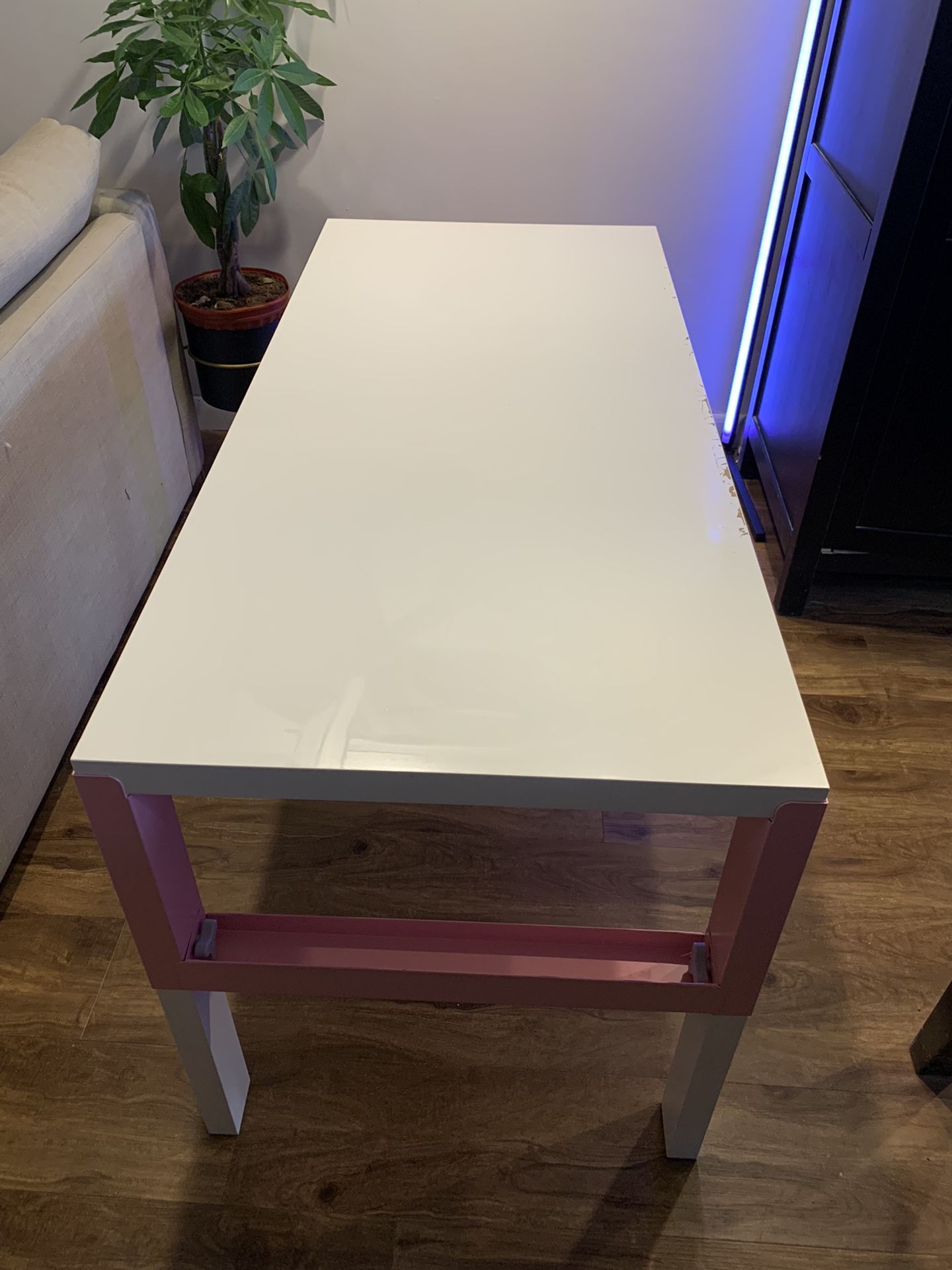 Adjustable Desktop Table For Kids White And Pink