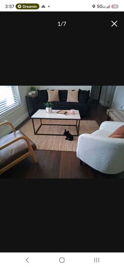 Brown accent chair and white coffee table $30 set