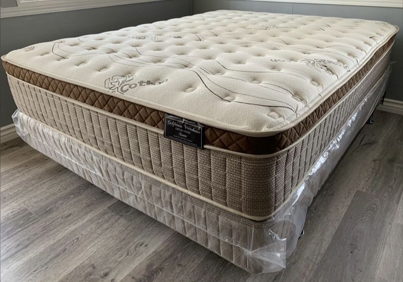 Queen Organic Cloud Edition Europillow Top 12inch Mattress Included!!