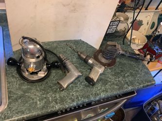 Lot of four tools Stanley router like new vintage piece HH13D Rodac 925 Air drill Snap On air drill PD3A All one price Plainfield, Illinois