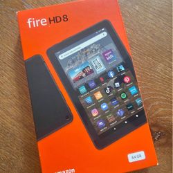 Unopened brand new Fire HD8 Amazon Tablet 64 GB 8 inch. 