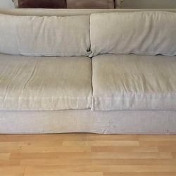 Restoration Hardware Style Linen Sofa - Slipcovered - XL Deep Seating