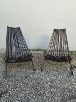 Pair  Folding Tamarack Wood Chair