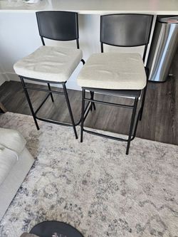 Ikea tall plastic chairs with cushions
