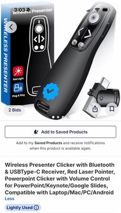 Wireless Presenter Clicker with Laser Pointer