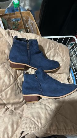 Blue suede ankle boots shoes 7.5 / 38