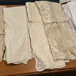 7 Large Lace Tablecloths or “Fabric”  All for $30