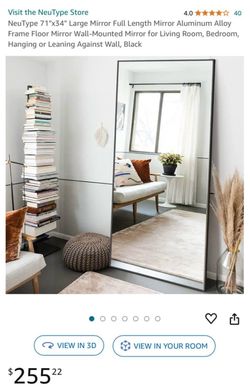 Large mirror black trim