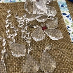 Crystals Beads, with clips & pins Good for Lamps or any crafts