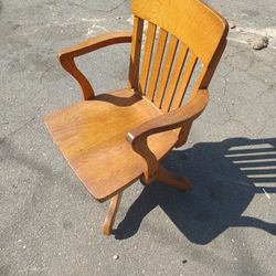 Solid Wood Office Chair In Good Condition