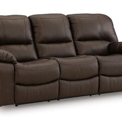 Brown Leather Power Recliner Couches (3 Pieces)