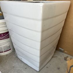 CB2 White Planters Vases Pots (Set Of 2)
