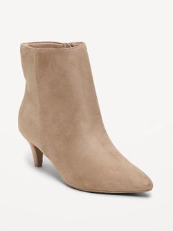 "New"  Sexy Kitten Heel Booties In Taupe Color 