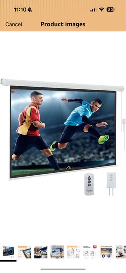 84inch Motorized Projector Screen, 16:9 4K 3D HD Electric Projector Screen