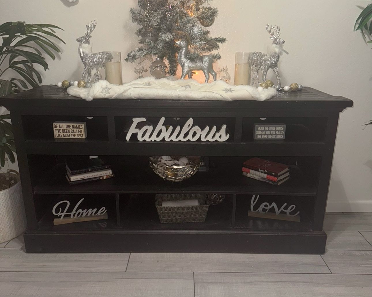 Dark Wood TV Stand $100