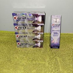 4 Vibrant Pepper Mint 4.6oz/1 Enamel Protect 3.9oz Crest 3D White Brilliance 