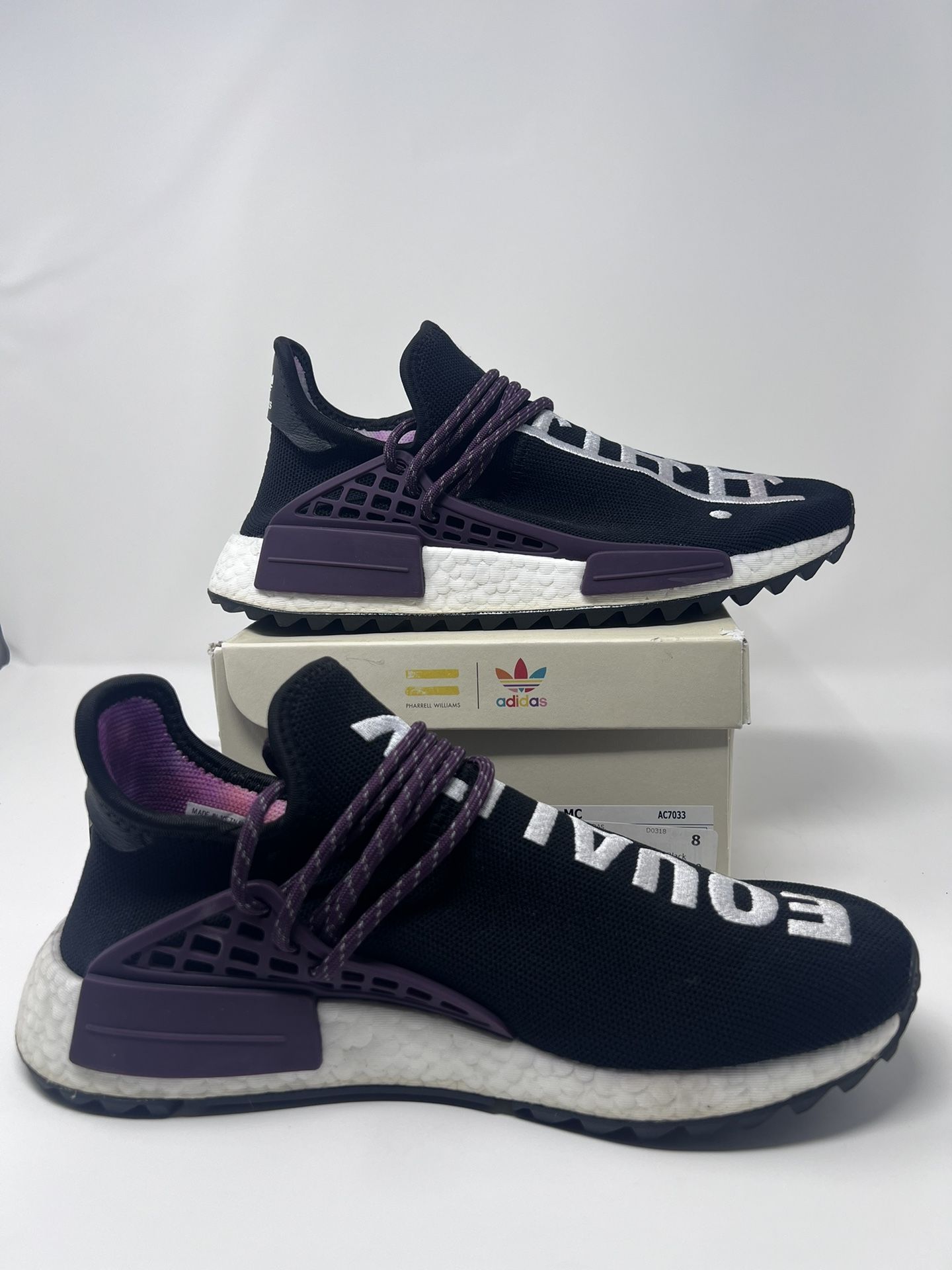 Adidas Pharrell x NMD Human Race Trail Equality 2018 Black AC7033 Size 8