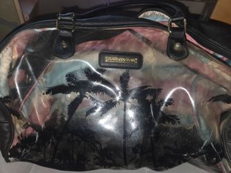 Juicy Couture Black Palm Tree Clear Travel Weekender Bag