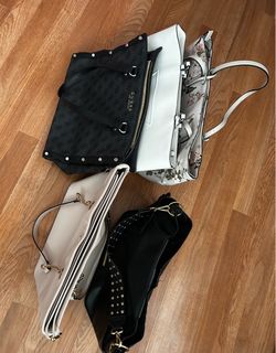 3 Guess bags, Aldo and Steve Madden bags.
