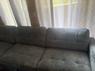 Blue/green Sectional Couch with Storage Missing 1 Piece