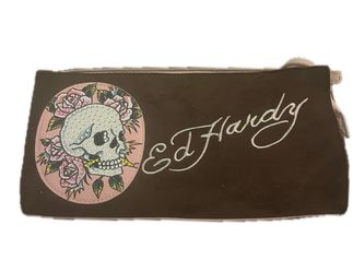 Ed Hardy Purse & Wallet Lot Y2K Skull Handbags Clutch Wristlet Authentic