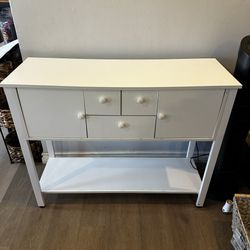 🪑 Modern White Console Table / Entryway Table with Storage – Like New!