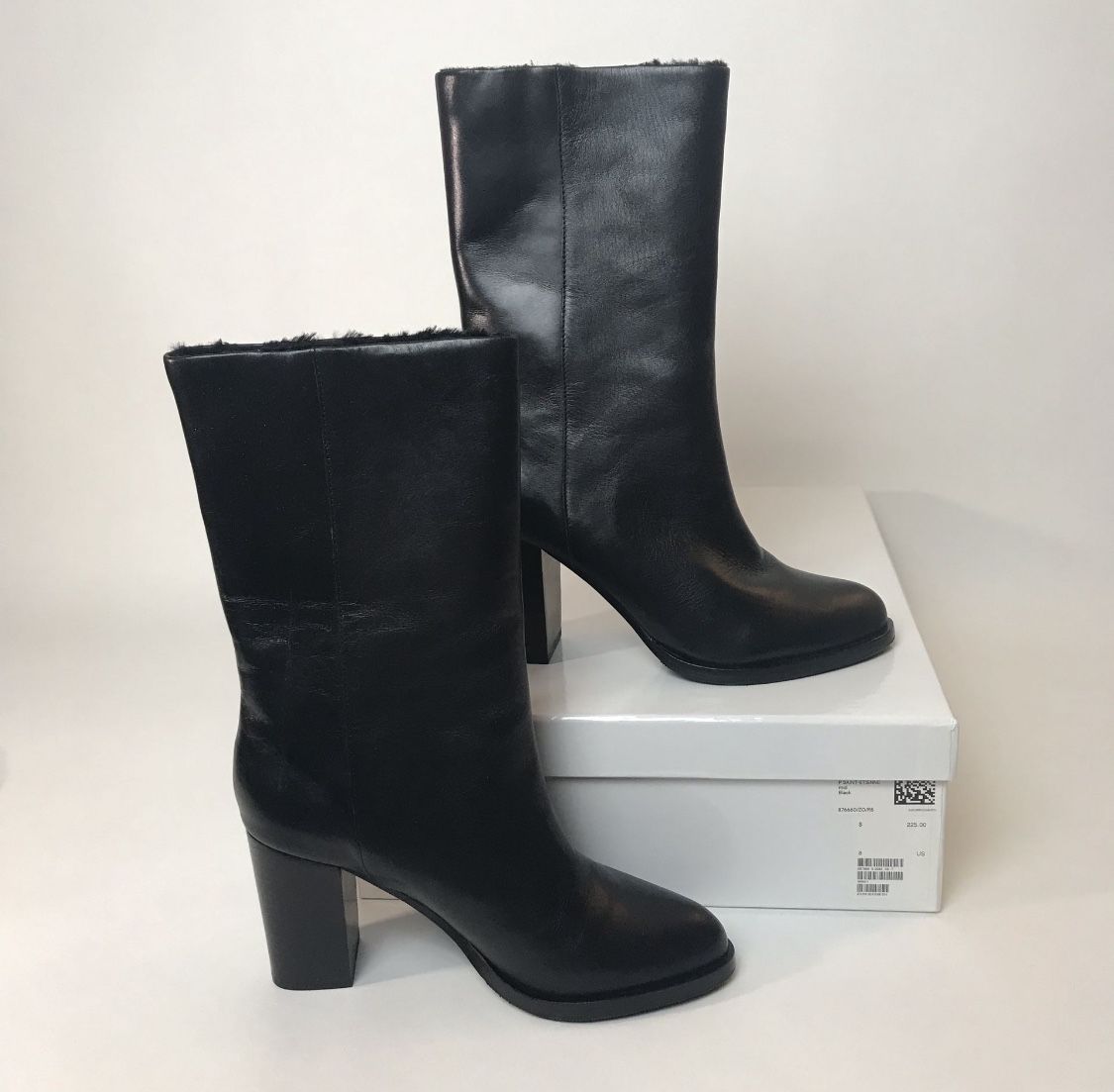 & Other Stories Black Size 8 Womens Boots Genuine Leather MSRP $225 Mid Height