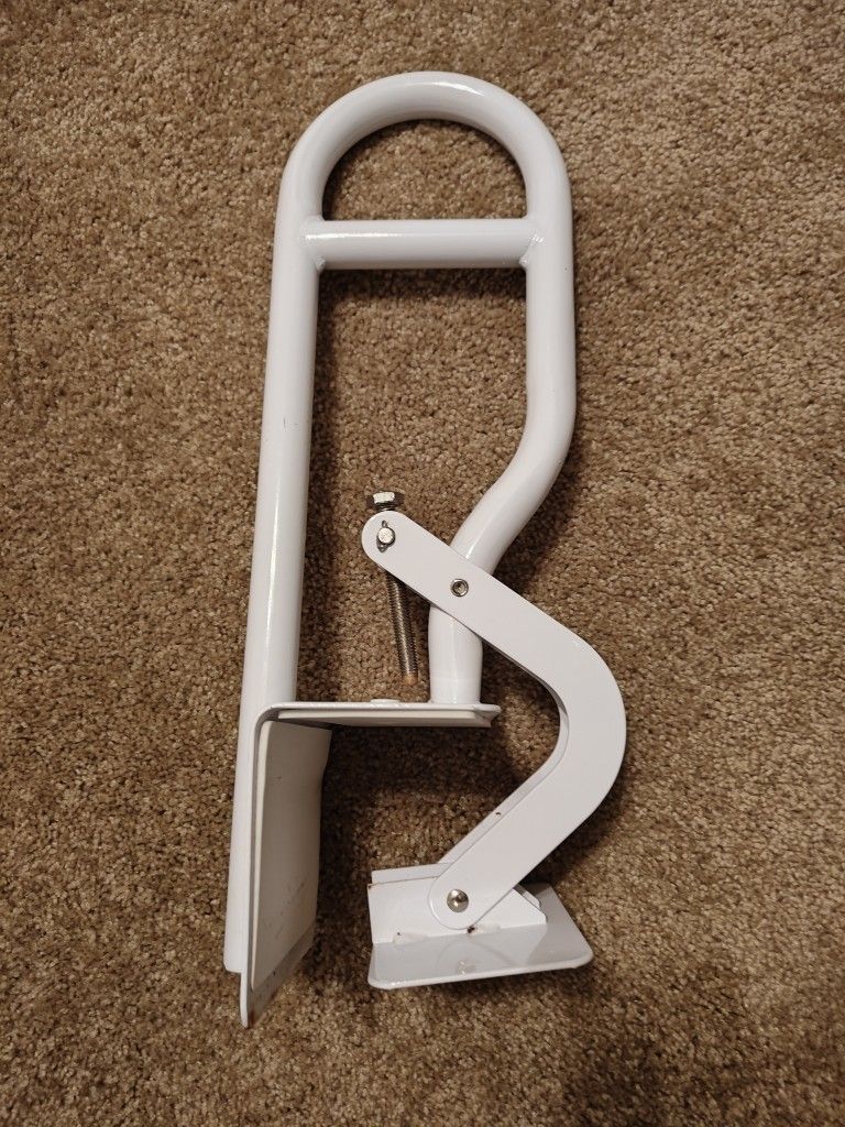 White Bathtub Grab Grip Bar Safety Rail Clamp for Elderly