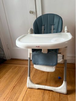 KUB Silla alta plegable 3 en 1 para bebé (azul)
