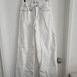 Wide leg white utility pant sz 0