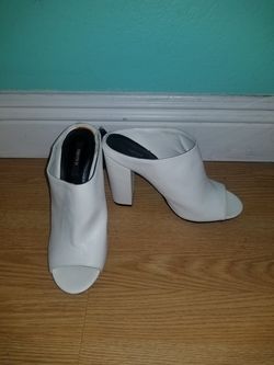 White Slip on Chunky High Heels...size 8 womens..Brand New from Forever 21