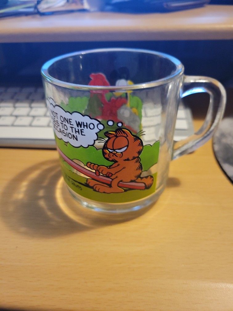 Vintage Garfield McDonald's Glass Mug 1(contact info removed) 1980
