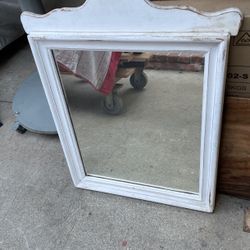 Vintage White Mirror