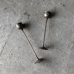 Vintage Silver Silver-Tone Metal Candlestick Holders Set of 2