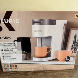 Keurig K-Slim Single Serve K-Cup Pod Coffee Maker, Multistream Technology, 3 Brew Sizes, Slim and Sleek Design, 46oz Removable Reservoir, White 