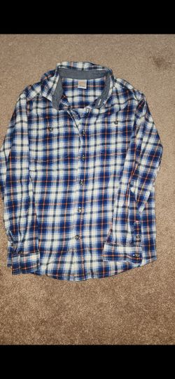 Boys blue flannel in size 10/12