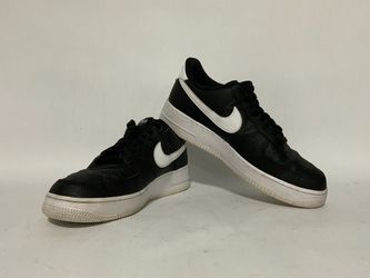 SZ 9.5 Nike Air Force 1 Low ‘07 Black White Pebbled Leather