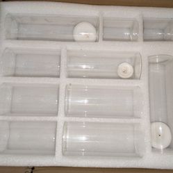 17 Various Sizes Glass Candle Holders/Vases