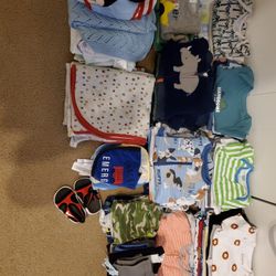 Baby Boy Clothes And Blankets Over 75 Items!