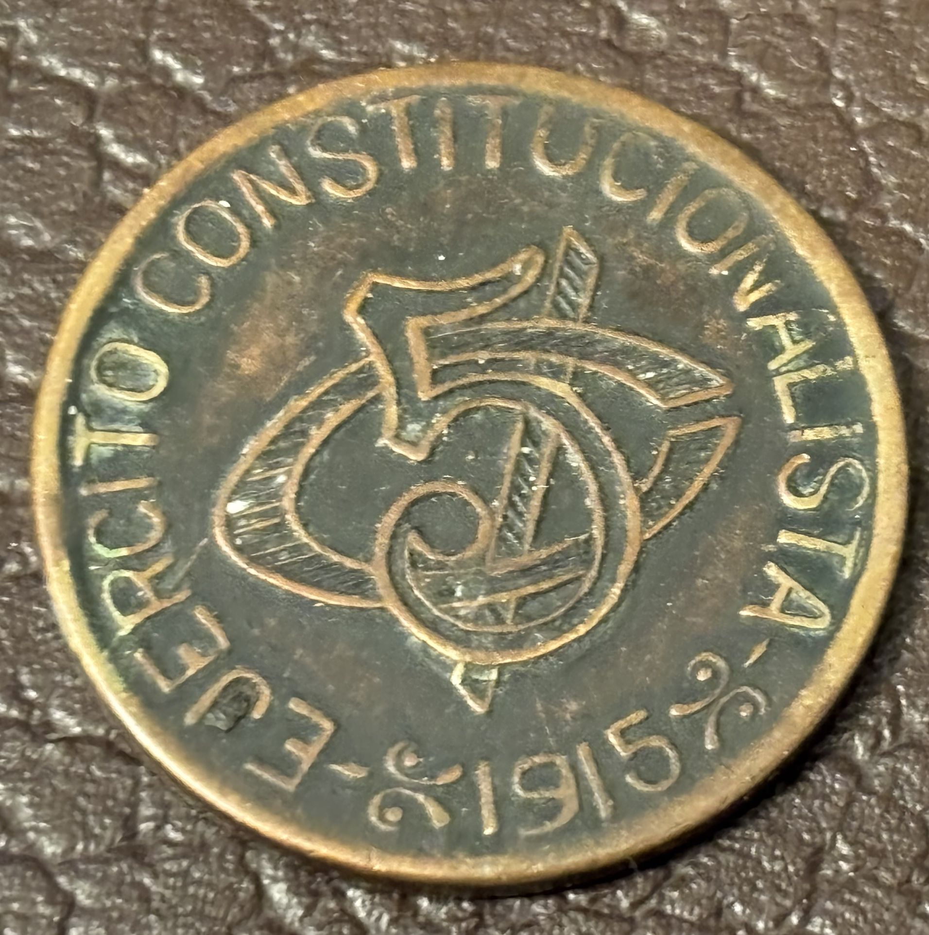 5 centavos 1915. Antique coin Of Mexico